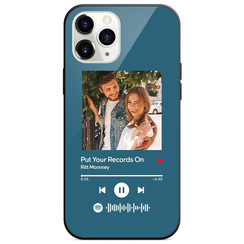 Lake Blue Custom Spotify Plaque Song Iphone Case For Couple