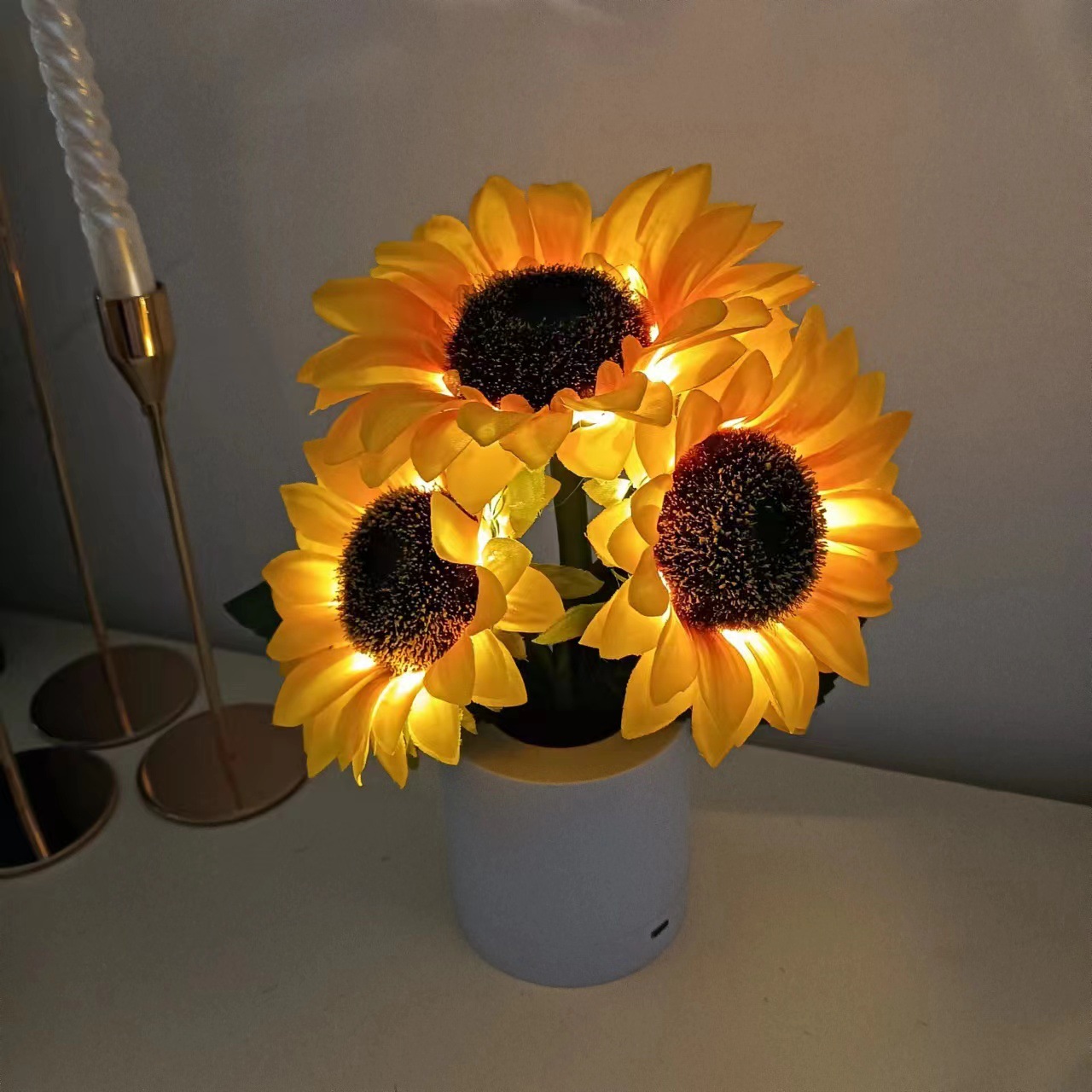 sunflower night light USB charging dimmable atmosphere light home decoration source